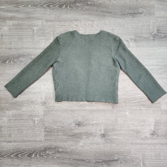 BE GOOD Organic Cotton Grean Open Face Cardigan Jacket Size Medium - Picture 13 of 16